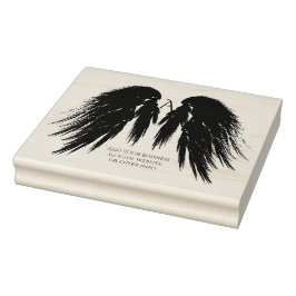 BLACK ANGEL WINGS Monogram Gummistempel