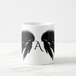 BLACK ANGEL WINGS Monogram Kaffeetasse