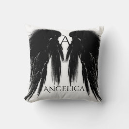 BLACK ANGEL WINGS Monogram Kissen