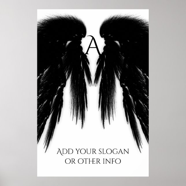BLACK ANGEL WINGS Monogram Poster (Vorne)