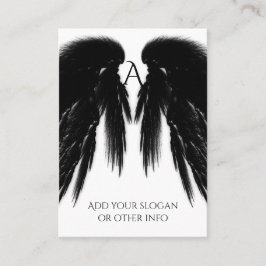 BLACK ANGEL WINGS Monogram Visitenkarte