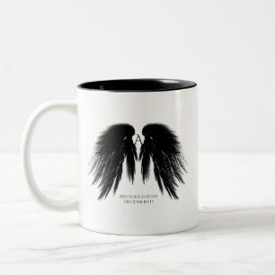 BLACK ANGEL WINGS Monogram Zweifarbige Tasse