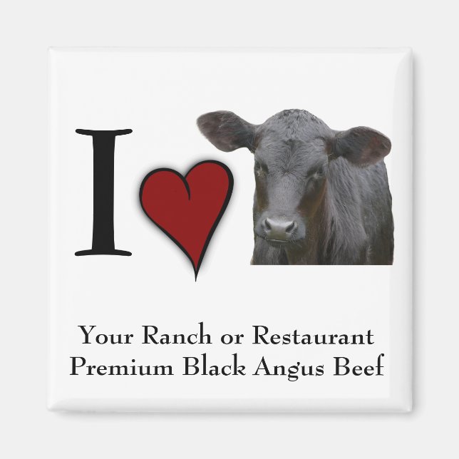 Black Angus Beef - I Liebe Herzdesign Magnet (Vorne)