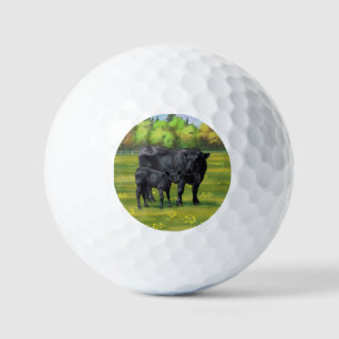 Black Angus Cow & Niedlich Calf Golf Balls Golfball