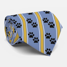 Black Animal Paw Prints Team Sports Necktie Krawatte