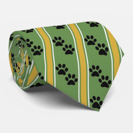 Black Animal Paw Prints Team Sports Necktie Krawatte