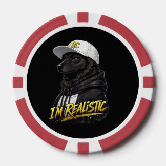 Black Anime Dog Streetwear Art | I'm Realistic Pokerchips