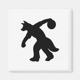 Black Anthropomorphic Canine Bowling Magnet 0001