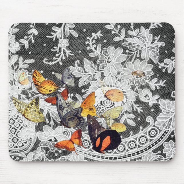 BLACK ANTIQUE LACE PATTERN MAUSPADS (Vorne)