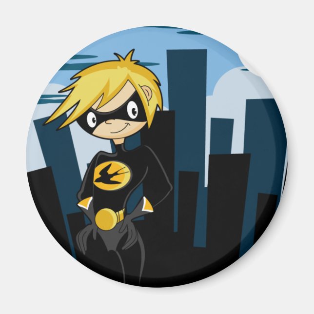 Black Anzug Superhero Magnet (Vorne)