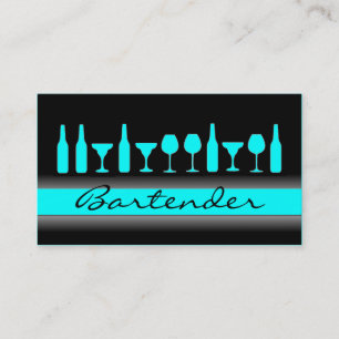 Black aquamarin Blue Barkeeper Drinks Visitenkarte
