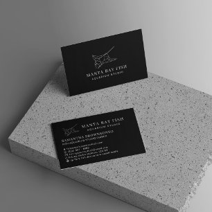 Black Aquarium Fish Manta Ray Visitenkarte