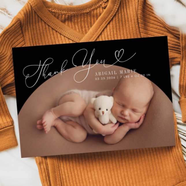 Black Arch Frame Dankeschön an die Geburtserklärun Ankündigung (Von Creator hochgeladen)