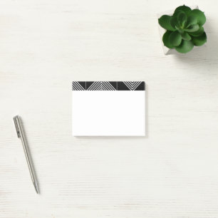 Black Art Deco Lines Post-it Klebezettel