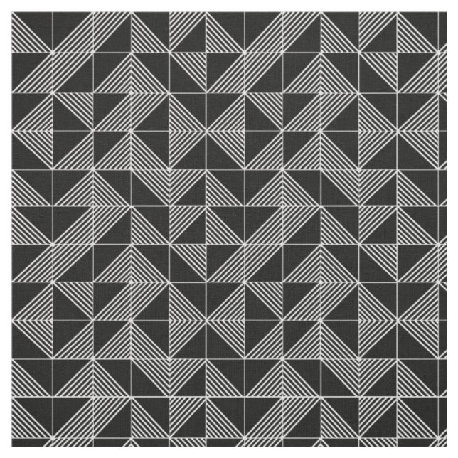 Black Art Deco Lines Stoff (Muster)