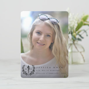 Black Asclepius RN Registrierter Nurse-Abschluss Ankündigung