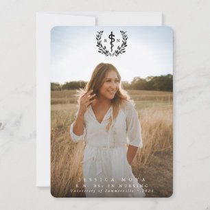 Black Asclepius RN Registrierter Nurse-Abschluss Ankündigung