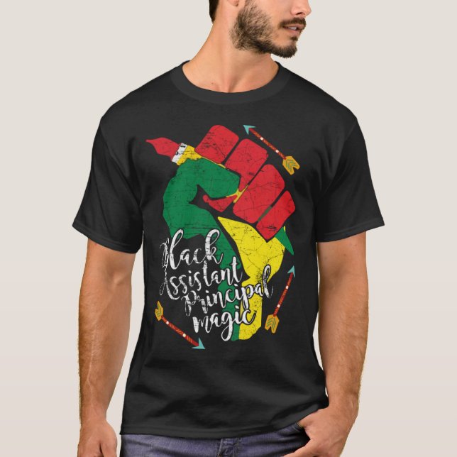 Black Assistant Principal Black History Month Teac T-Shirt (Vorderseite)