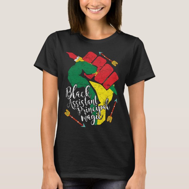 Black Assistant Principal Black History Month Teac T-Shirt (Vorderseite)