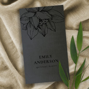 BLACK AUF BLACK LOTUS EINFACHER REIKI SPIRITUELLER VISITENKARTE
