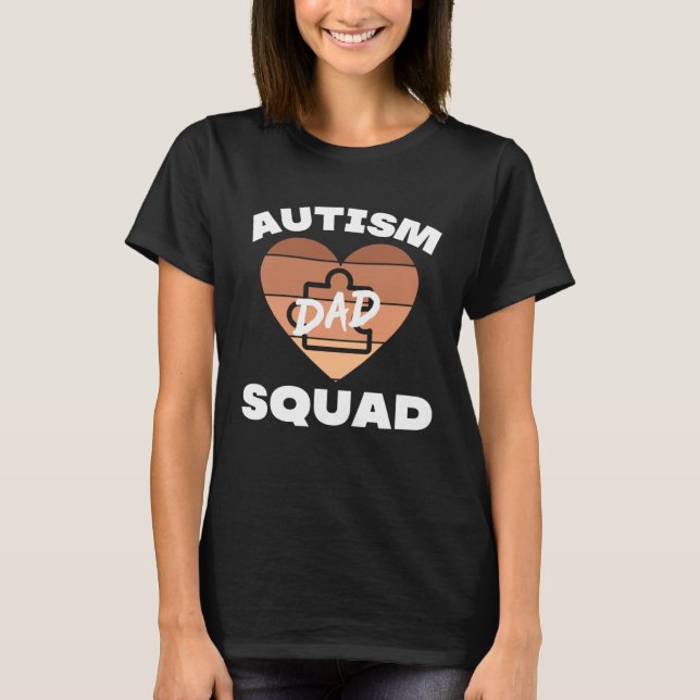 Black Autism Dad Squad Autistic Son Kids Neurodive T-Shirt (Vorderseite)
