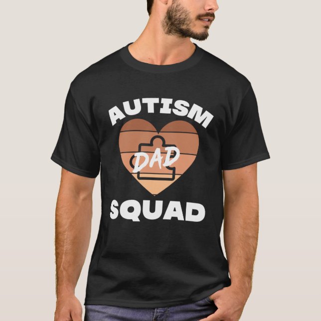 Black Autism Dad Squad Autistic Son Kids Neurodive T-Shirt (Vorderseite)