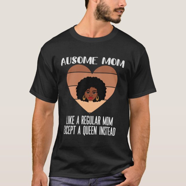Black Autism Mom Ausome Mom Autistic Queen Strong  T-Shirt (Vorderseite)