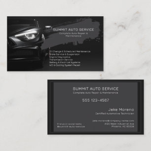 Black Auto Service & Repair Profi Visitenkarte