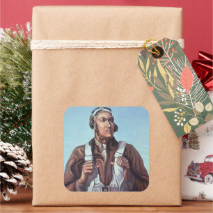 Black Aviators: Militärischer Kampfdienst der USA Quadratischer Aufkleber