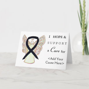 Black Awareness Ribbon Angel Art Grußkarten Karte