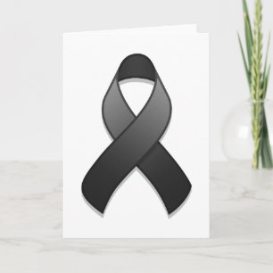 Black Awareness Ribbon Card Karte