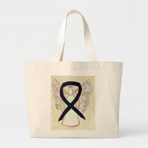Black Awareness Ribbon Custom Totbeutel Jumbo Stoffbeutel