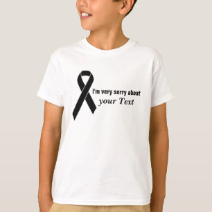 Black Awareness Ribbon + Ihre Nachricht T-Shirt