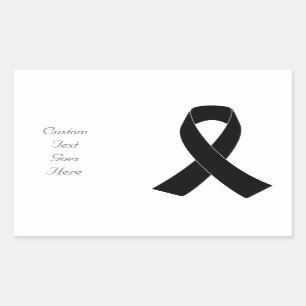 Black Awareness Ribbon Rechteckiger Aufkleber
