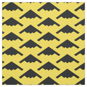 Black B-2 Spirit Stealth Bomber Pattern auf Gelb Stoff