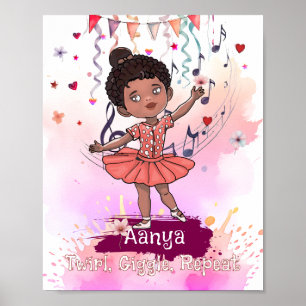 Black Baby Ballerina Wall Art Poster