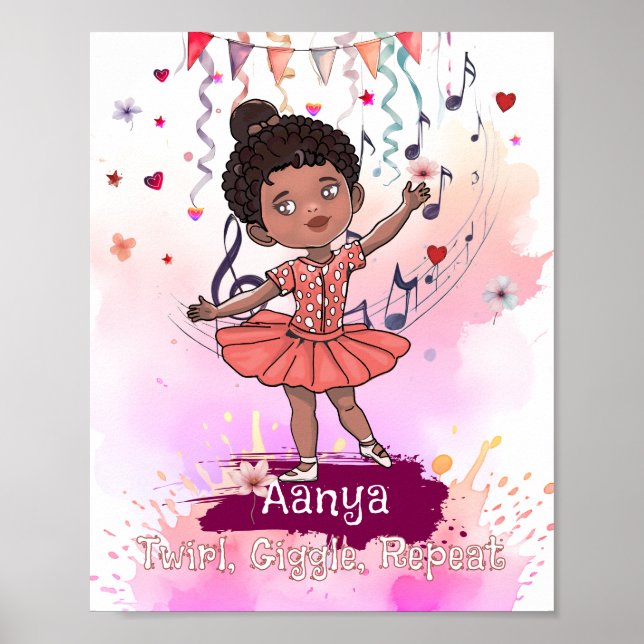 Black Baby Ballerina Wall Art Poster (Vorne)