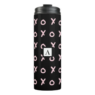 Black & Baby Pink X O XO XO Niedlich Trendy Thermosbecher