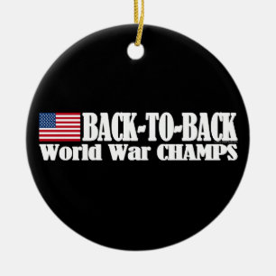 Black Back-to-Back USA Champs Keramik Ornament