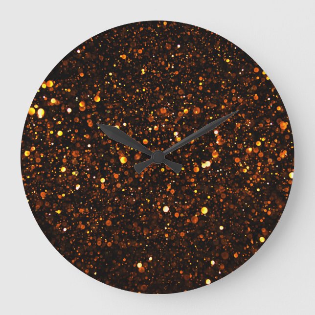 Black Background Beautiful Bokeh Große Wanduhr (Vorderseite)
