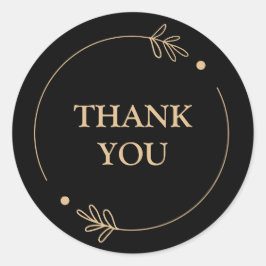 Black Background Vielen Dank Runder Aufkleber