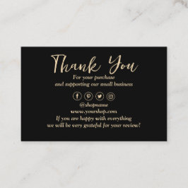 Black Background Vielen Dank Visitenkarte