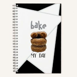 Black Bake My Day Spiral Notebook Notizbuch