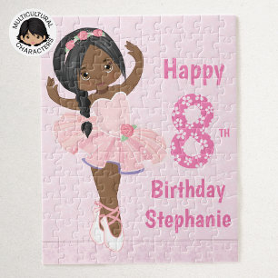 Black Ballerina Happy Birthday Puzzle