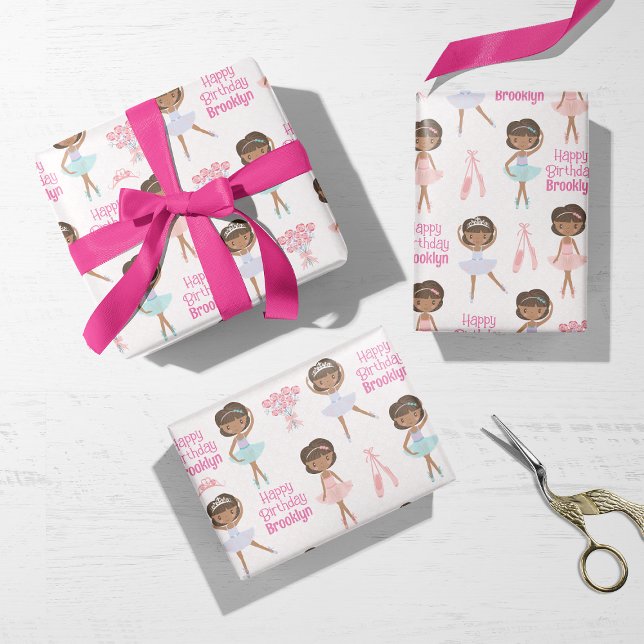 Black Ballerina Personalisiert Geschenkpapier Set (Von Creator hochgeladen)