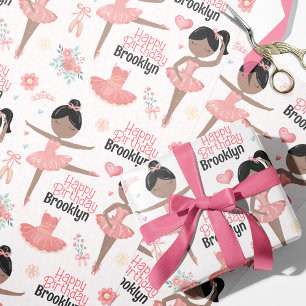 Black Ballerina Personalisiert Wrapping Paper Geschenkpapier