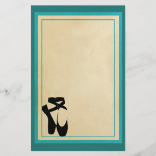 Black Ballet Shoes En Pointe Briefpapier