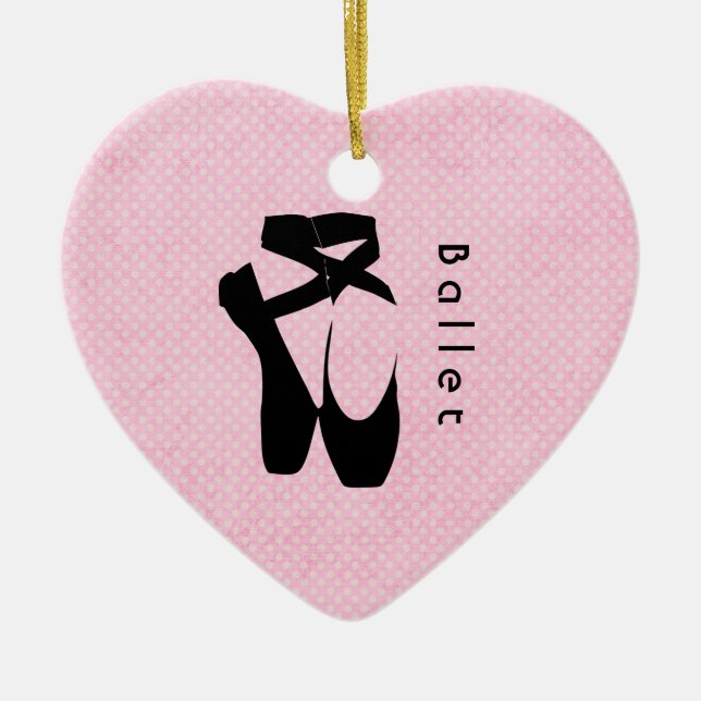 Black Ballet Shoes En Pointe Keramik Ornament (Vorne)