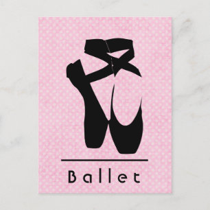 Black Ballet Shoes En Pointe Postkarte