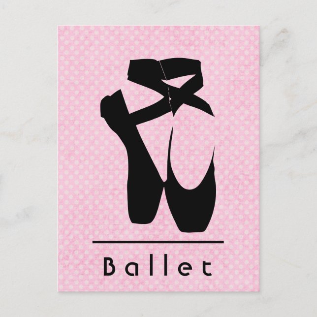 Black Ballet Shoes En Pointe Postkarte (Vorderseite)